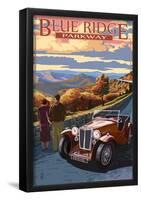 Viaduct Scene At Sunset - Blue Ridge Parkway-null-Framed Poster