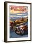 Viaduct Scene at Sunset - Blue Ridge Parkway-Lantern Press-Framed Art Print