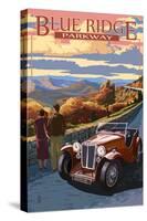 Viaduct Scene at Sunset - Blue Ridge Parkway-Lantern Press-Stretched Canvas