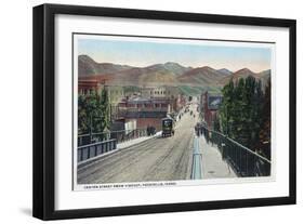 Viaduct View of Center Street - Pocatello, ID-Lantern Press-Framed Art Print