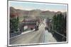 Viaduct View of Center Street - Pocatello, ID-Lantern Press-Mounted Art Print