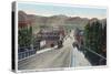 Viaduct View of Center Street - Pocatello, ID-Lantern Press-Stretched Canvas