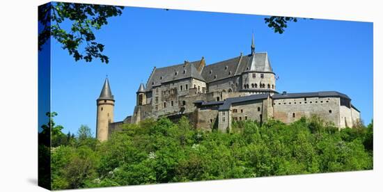 Vianden Castle in the canton of Vianden, Grand Duchy of Luxembourg, Europe-Hans-Peter Merten-Stretched Canvas