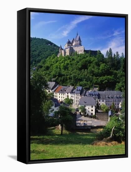 Vianden Castle, Vianden Town, Luxembourg-Gavin Hellier-Framed Stretched Canvas