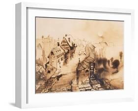 Vianden in Moonlight-Victor Hugo-Framed Giclee Print