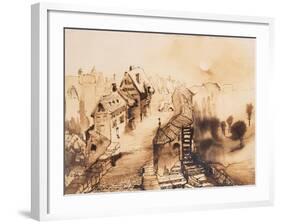 Vianden in Moonlight-Victor Hugo-Framed Giclee Print