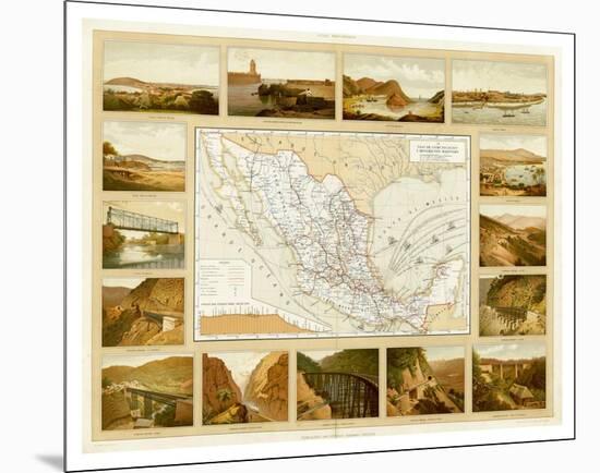 Vias de Comunicacion y Movimiento Maritimo, c.1885-Antonio Garcia Cubas-Mounted Art Print