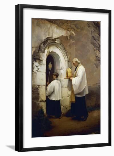 Viaticum, Painting by Alexis-Marie-Louis Douillard (1835-1905)-null-Framed Giclee Print