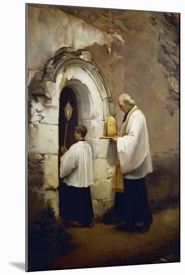 Viaticum, Painting by Alexis-Marie-Louis Douillard (1835-1905)-null-Mounted Giclee Print