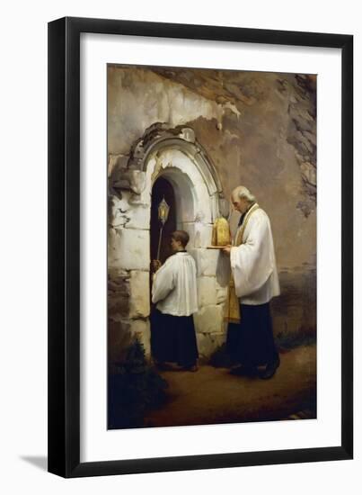 Viaticum, Painting by Alexis-Marie-Louis Douillard (1835-1905)-null-Framed Giclee Print