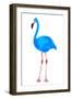 Vibrant Dark Blue Flamingo Bird Low Poly Triangle Vector Image-Samantha Jo Czerpak-Framed Art Print