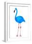 Vibrant Dark Blue Flamingo Bird Low Poly Triangle Vector Image-Samantha Jo Czerpak-Framed Art Print