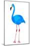 Vibrant Dark Blue Flamingo Bird Low Poly Triangle Vector Image-Samantha Jo Czerpak-Mounted Art Print