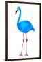 Vibrant Dark Blue Flamingo Bird Low Poly Triangle Vector Image-Samantha Jo Czerpak-Framed Art Print