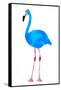 Vibrant Dark Blue Flamingo Bird Low Poly Triangle Vector Image-Samantha Jo Czerpak-Framed Stretched Canvas