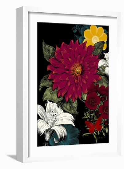 Vibrant Florals Black 1-Devon Ross-Framed Art Print