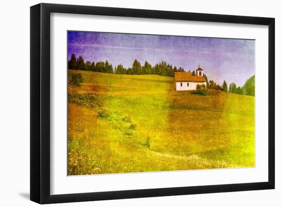 Vibrant Illustration of Pastoral Scene-nagib-Framed Art Print