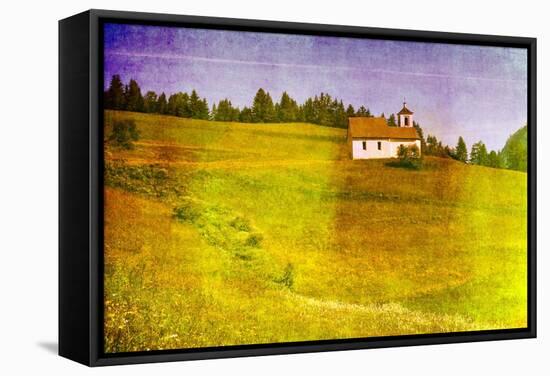 Vibrant Illustration of Pastoral Scene-nagib-Framed Stretched Canvas