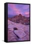 Vibrant Orange Clouds over Red and White Sandstone at Sunset, Gold Butte, Nevada, Usa-James Hager-Framed Stretched Canvas