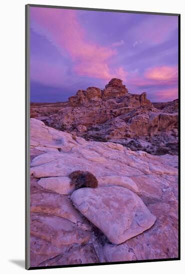 Vibrant Orange Clouds over Red and White Sandstone at Sunset, Gold Butte, Nevada, Usa-James Hager-Mounted Photographic Print