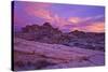 Vibrant Orange Clouds over Red and White Sandstone at Sunset-James-Stretched Canvas