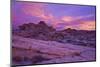 Vibrant Orange Clouds over Red and White Sandstone at Sunset-James-Mounted Photographic Print