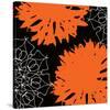 Vibrant orange floral-Yashna-Stretched Canvas