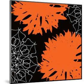 Vibrant orange floral-Yashna-Mounted Art Print