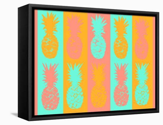 Vibrant Pineapples Fiesta-Julie DeRice-Framed Stretched Canvas