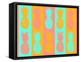 Vibrant Pineapples Fiesta-Julie DeRice-Framed Stretched Canvas