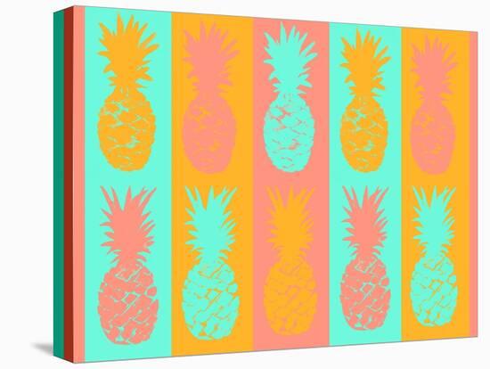 Vibrant Pineapples Fiesta-Julie DeRice-Stretched Canvas