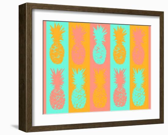 Vibrant Pineapples Fiesta-Julie DeRice-Framed Art Print