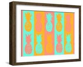 Vibrant Pineapples Fiesta-Julie DeRice-Framed Art Print