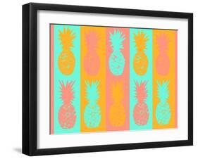 Vibrant Pineapples Fiesta-Julie DeRice-Framed Art Print