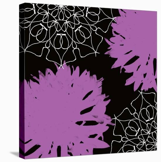 VIBRANT PURPLE FLORAL-Yashna-Stretched Canvas