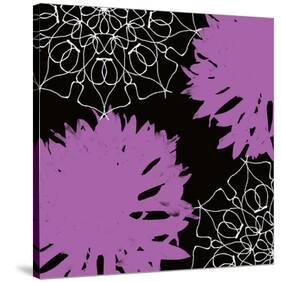 VIBRANT PURPLE FLORAL-Yashna-Stretched Canvas