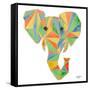 Vibrant Retro Elephant-Nola James-Framed Stretched Canvas