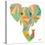 Vibrant Retro Elephant-Nola James-Stretched Canvas