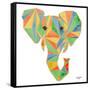 Vibrant Retro Elephant-Nola James-Framed Stretched Canvas