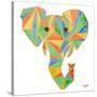 Vibrant Retro Elephant-Nola James-Stretched Canvas