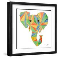 Vibrant Retro Elephant-Nola James-Framed Art Print