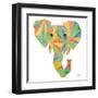 Vibrant Retro Elephant-Nola James-Framed Art Print