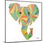 Vibrant Retro Elephant-Nola James-Mounted Art Print