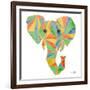 Vibrant Retro Elephant-Nola James-Framed Art Print