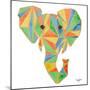 Vibrant Retro Elephant-Nola James-Mounted Art Print