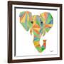 Vibrant Retro Elephant-Nola James-Framed Art Print