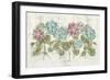 Vibrant Row of Hydrangea No Border-Cheri Blum-Framed Art Print