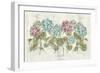 Vibrant Row of Hydrangea No Border-Cheri Blum-Framed Art Print