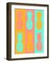 Vibrant Striped Pineapples-Julie DeRice-Framed Art Print