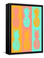 Vibrant Striped Pineapples-Julie DeRice-Framed Stretched Canvas